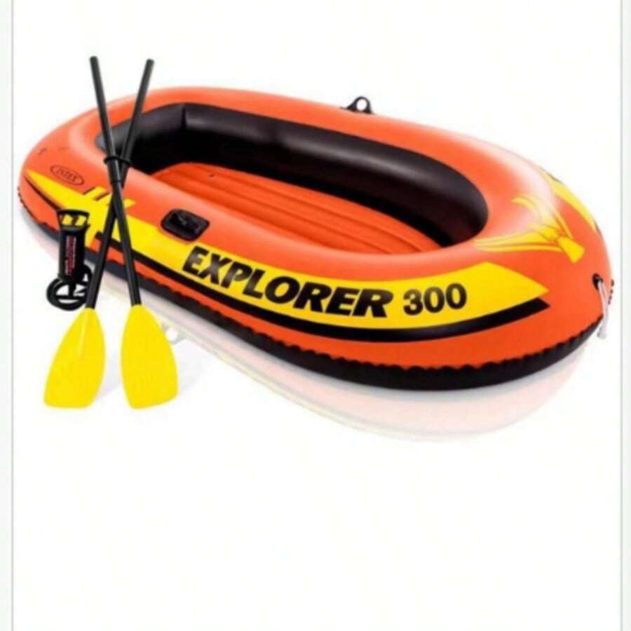 1-Person & 3-Person Inflatable Boat, Thick Plastic Kayak, Air Mattress Boat, Fishing Boat, Paddle Boat, Surfing, Drifting, Beach - Burgundy - View 1