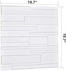Panel de pared 3D para decoración de paredes interiores, 3 metros cuadrados - Blanco - Ver 4