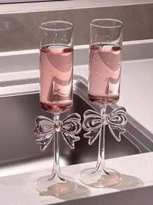 1pc Nordic Style Embossed Bow Glass Cup, Ins Aesthetic High-Quality Latte Mug, Creative Bow Decor Beverage Cup, Holiday Gift, Birthday Blessing, Party Supplies, Gift For Boyfriend/Girlfriend