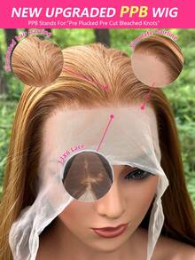 13*6 Lace Front Wigs Brown Long Straight Synthetic Wig For Daily Party Hallowen Wear