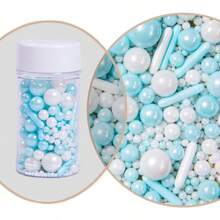 75g/2.6oz Faux Golden Sugar Beads, Baking Cake Decorations, Assorted Shapes & Sizes, Suitable For Cakes, Candies, Cupcakes, Ice Creams, Cookies, Suitable For Festive Celebrations, Birthday Party Cakes,Christma,Back To School