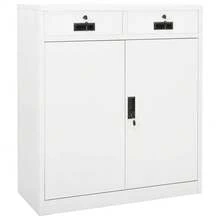Larryhot Mobiletto da ufficio Bianco 90x40x102 cm Acciaio, bello e pratico, ideale per riporre oggetti e decorare la casa - Bianco - Visualizzare 1