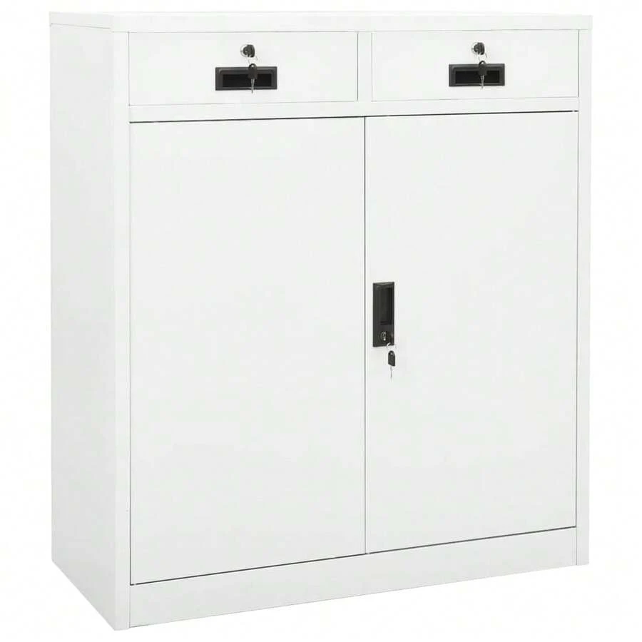 Larryhot Mobiletto da ufficio Bianco 90x40x102 cm Acciaio, bello e pratico, ideale per riporre oggetti e decorare la casa - Bianco - Visualizzare 1