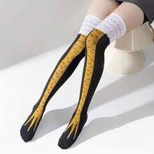 1 Pair/2pairs/5pairs  Of Fun Chicken Leg Socks And Knee Length Stockings - Women's Colorful Animal Role-Playing, Suitable For Couples, Holiday Gifts, Parties, Clothing, And Daily Wear With Innovative Socks - 小腿襪 - 查看 5