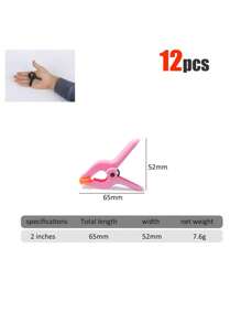 12pcs Plastic Spring Clamps, Small Heavy Duty Clips For Crafts, Backdrop Stand, Woodworking, Photography Studios Multi-Purpose Spring Clamps - Strong Grip Plastic Clips For Woodworking, Photography Backdrops & Crafts