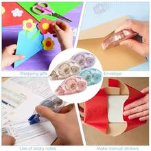 1/4 Packungen Doppelseitiges Klebeband Roller, Sammelalbum Zubehör, Kleberoller für Basteln, Doppelseitiges Klebeband Roller für Scrapbooking, Zuhause Schule Büro Journaling Zubehör (0,31 Zoll x 26,25 Fuß)/(0,23 Zoll x 19,69 Fuß)