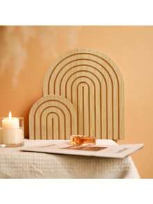 1/2pcs Wood Rainbow Arch,Modern Boho Room Decor For Wall Shelf,Wall Shelf Ornament Dresser Ornament, Aesthetic Boho Wooden Rainbow Arches Home Decor, Shelf Decor Table Decor Dresser Decor Mantle Countertop Decorations, For Living Room, Bedroom, Kitchen, Coffee Bar - Multicolor - View 5