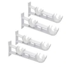 Sturdy Double Layer Curtain Rod Brackets, Wall Mounted Curtain Rod Holders, Fits Approx. 1 Inch Diameter Curtain Rods