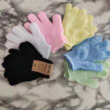 4 件土耳其浴身体去角质手套、面部磨砂手套、泡沫手套、淋浴刷、沐浴海绵、丝瓜络