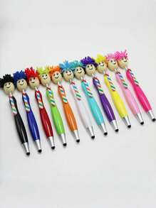 6/12 件卡通笔套装 - 绿色和红色 - 耐用且有趣的设计 - 塑料材质，适合学校、办公室和家庭使用，是返校、感恩节、圣诞节和万圣节礼物的理想选择 - 彩色 - 查看 8