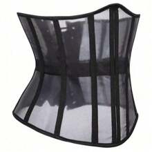 1 件女式网状塑身紧身胸衣上衣，修身休闲腰部束身衣，适合万圣节