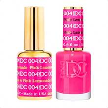 DC Gel Polish Set Pink Collection UV LED Gel Polish And Air Dry Nail Lacquer Matching ChipFree Polish Duo 004 Pink Lemonade 0.5 Fl Oz - 粉紅檸檬水 - 查看 1