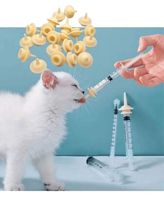 1 Pet Syringe Feeder For Kittens And Puppies, Special Nipple Bottle For Kittens And Puppies, Pet Syringe Feeder For Kittens And Puppies, Special Nipple Bottle For Kittens And Puppies, Pet Feeder For Kittens And Puppies, Hamster Rabbit Feeding Artifact Pet Bottle