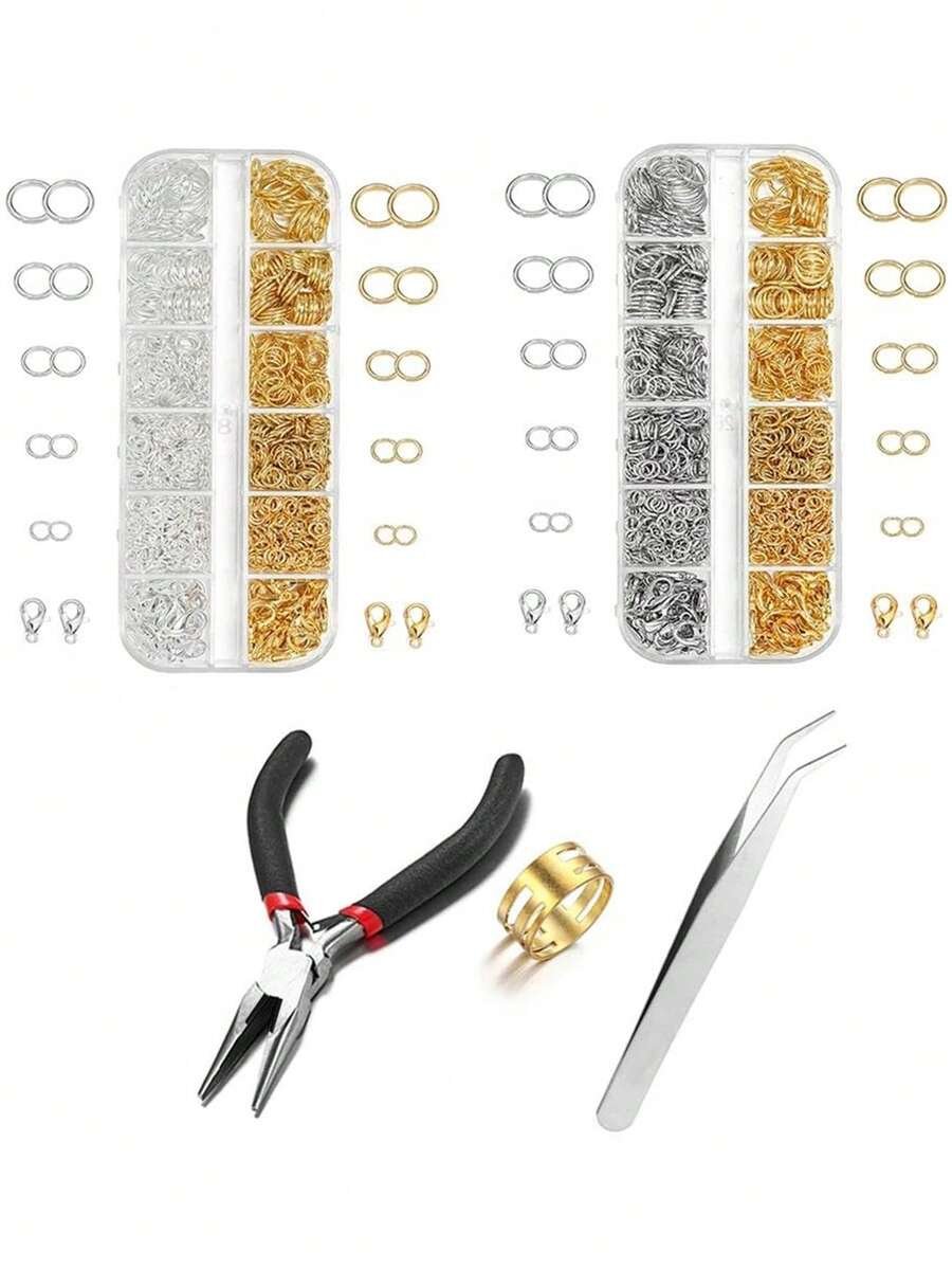 (Tool Pliers, Ring, Tweezers Optional Set) 1 Box Jewelry Accessories Kit Open Jump Rings Lobster Clasp Hook Pliers Tweezers Suitable For DIY Bracelet Necklace Jewelry Making - J10-2 - View 1