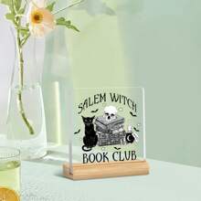 1 bucată, decorațiune vrăjitoare de Halloween WATCH BOOK CLUB Salem ornament magic misterios, ornament de birou în stil întunecat, element craniu cu poțiune de carte magică, ornament de colecție cu tematică vrăjitoare pentru prieteni, potrivit pentru R