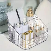 Acrylic Organizer With 3 And 4 Compartments For Makeup And Cosmetics Multipurpose - Clear - View 6