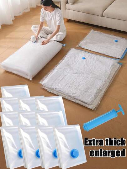 1/5pcs Vacuum Seal Compression Bags, Vacuum Storage Bags, Vacuum Sealer Bags, Space Saving Luggage Bags, Travel Compression Sacks, Foldable Garment Organizers, Storage Bags For Clothes, Bedding, And Winter Clothing - 80% Space Saving, Moisture-Proof, And Insect-Resistant