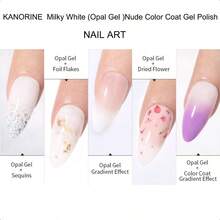 Neutral Gel Nail Polish 15ml Milky White Jelly Gel Polish Set Nude Color Translucent Nail Gel Soak Off UV LED Nail Lamp Jelly Sheer Gel Polish Nail Art Gel 0.5Oz - D1-乳白色 - 查看 5