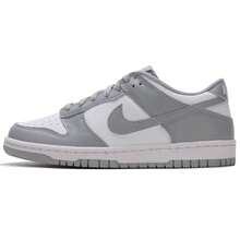 Nike DUNK LO(GS) Low-Top Cushioned Casual Sneakers For Teens, Daily Travel & Jogging, FB9109-123 - White/Light  Grey/White - View 1