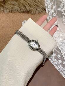 SUNLIFEX NEW Women's Minimalist Oval Bracelet Style Gold /Silver Roman Numerals Elegant Business Quartz Wrist Watch, Versatile For Daily Watches Party Daily Wear Gift For Women Valentine's Day Gift - one-size - View 7