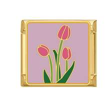 1件装花卉系列模块化手链，包含花朵元素，可DIY互换设计，都市休闲风格，圣诞节和万圣节必备单品，秋季色调，本土风情，实用时尚，充满圣诞氛围，魅力十足，不锈钢材质，圣诞装饰，秋季办公室穿搭，派对穿搭指南，圣诞礼物，圣诞家居装饰，优雅黑色风格