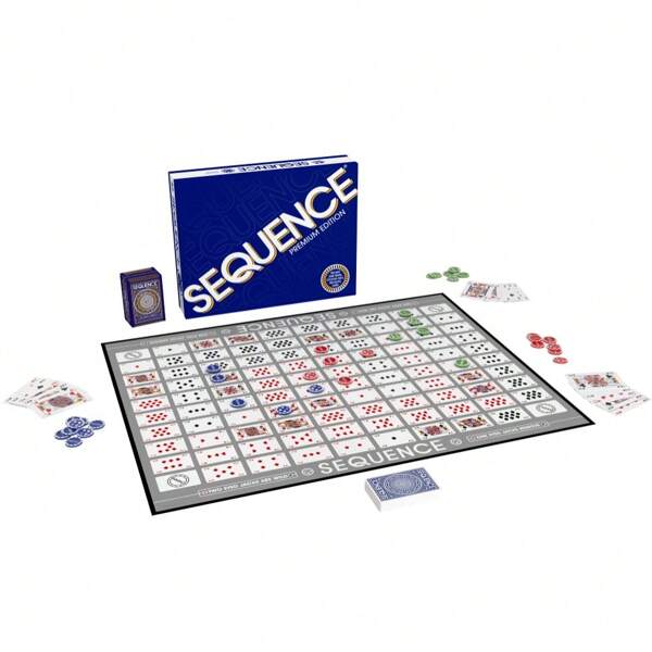 Sequence Premium Edition - Ensemble époustouflant avec un grand plateau, des jetons exclusifs et des cartes de luxe par Goliath