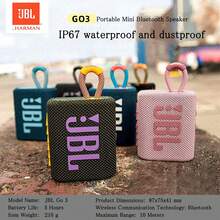 JBL Go 3 便携式迷你蓝牙音箱，无线音箱，原装 JBL 音箱，适合家庭、户外和旅行，大音量和强劲低音，IP67 防水防尘