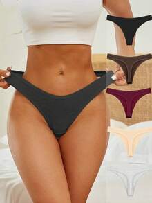 Kit Of 10 Cotton Thong Panties Casual-Comfortable Breathable Women's Panties - Nhiều màu - Xem 2