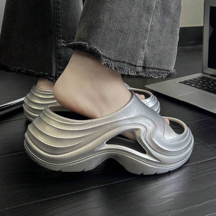 Women Home Slippers - 鐳射白 - 查看 1