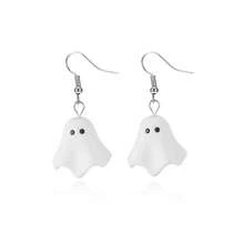 1 Pair Ghost Cartoon Earrings, Cute Ghost Earrings For Halloween Party