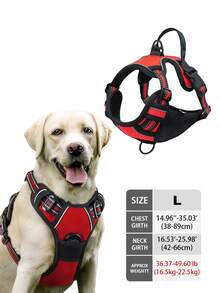 High Visibility Dog Harness - Durable, Adjustable, Comfortable, Non-Choking Design - Ideal For Outdoor Adventures, Available In Multiple Sizes - Suitable For Small, Medium And Large Pet Dogs (If Unsure Between 2 Sizes, Opt For The Larger Size As It Can Be Adjusted)