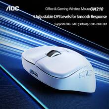 AOC GM210輕音雙模無線滑鼠 藍牙/2.4G雙模一鍵切換 輕量化便攜機身 辦公遊戲全能裝備 黑色 - 黑色 - 查看 4