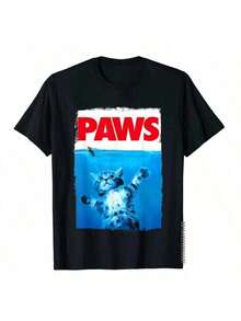 T-Shirt Men Casual 100 Cotton Tee Shirt O Neck Short Sleeve T Shirt Gift Idea Tops - 黑色 - 查看 1