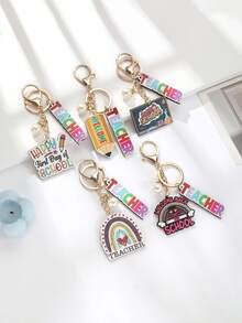 5 piezas Regalos de Apreciación al Maestro de Regreso a Clases, Llavero de Maestro, Llavero, Adecuado para Mujeres y Hombres - Multicolor - Ver 13