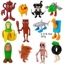 Enfeites de tubarão italianos Tralalero Tralala. Coleção de animais fantásticos com design exclusivo (banana, elefante, sapo verde, tubarão, hipopótamo) - Decoração de escritório de plástico durável com mesa de trabalho, presente de Natal para fãs TungTungTungSahur