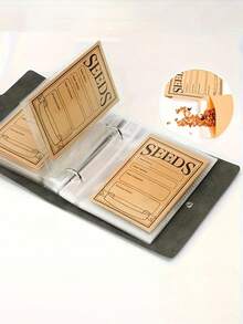 1 Set Of Garden Seed Organizers, 2-Hole 5″ Seed Organizer With 50 Self-Sealing Envelopes, Seed Packaging Organizer, Seed Saving Folder Garden Seed Storage Organizer - 粉紅色+50張信封 - 查看 8