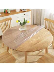 0.25mm Thick PVC Round Tablecloth, Transparent Round Tablecloth Tabletop Protector, Waterproof Scratch-Resistant Heat-Resistant Tablecloth, Table Surface Protective Film, Suitable For Home, Hotel, Dining Table, Coffee Table - Transparent - View 4