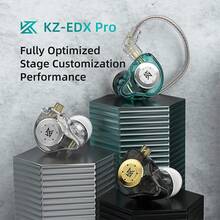 KZ KZ EDX PRO Gaming Earbuds, IEM Headphones With 1DD, IEM For Gaming, HiFi Deep Bass In-Ear Monitors, Dynamic Driver Detachable Cable, Suitable For Video & Music, Comes With Storage Case And Comfortable Memory Foam Replacement Eartips (Transparent/Black/Blue)