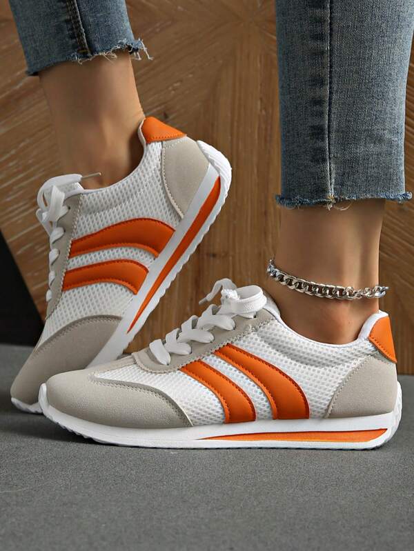 Fall/Winter Women's Casual Sports Sneakers - Preppy Style For School, Office Or Gym, New Mesh Upper Breathable Design