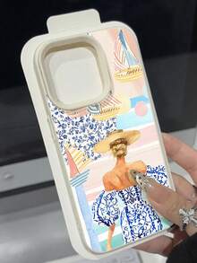 1pc New Sailboat, Lemon Pattern, Patchwork, Litchi Texture Anti-Fall Anti-Slip Soft Phone Case, Compatible With Apple And Phones Waterproof Shockproof Scratch Resistant - Multicolor - View 2