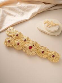 1pc Gold-Plated New Turkish Moroccan Kaftan Belt, Middle Eastern Arabic Women's Luxury Wedding Party Dress Chain, Fashion Waist Chain