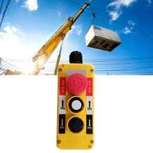 Panel de control de botón de doble acción de grúa de 1 pieza con imanes, se puede utilizar para el control trasero del vehículo, control de grúa, etc. Simple y práctico. - Amarillo - Ver 6