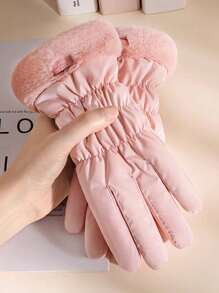 1 Pair Women's Winter Warm Gloves, Lined, Waterproof Windproof, Touchscreen Motorcycle Riding Gloves, 2025 New Arrival - Multicolor - View 9