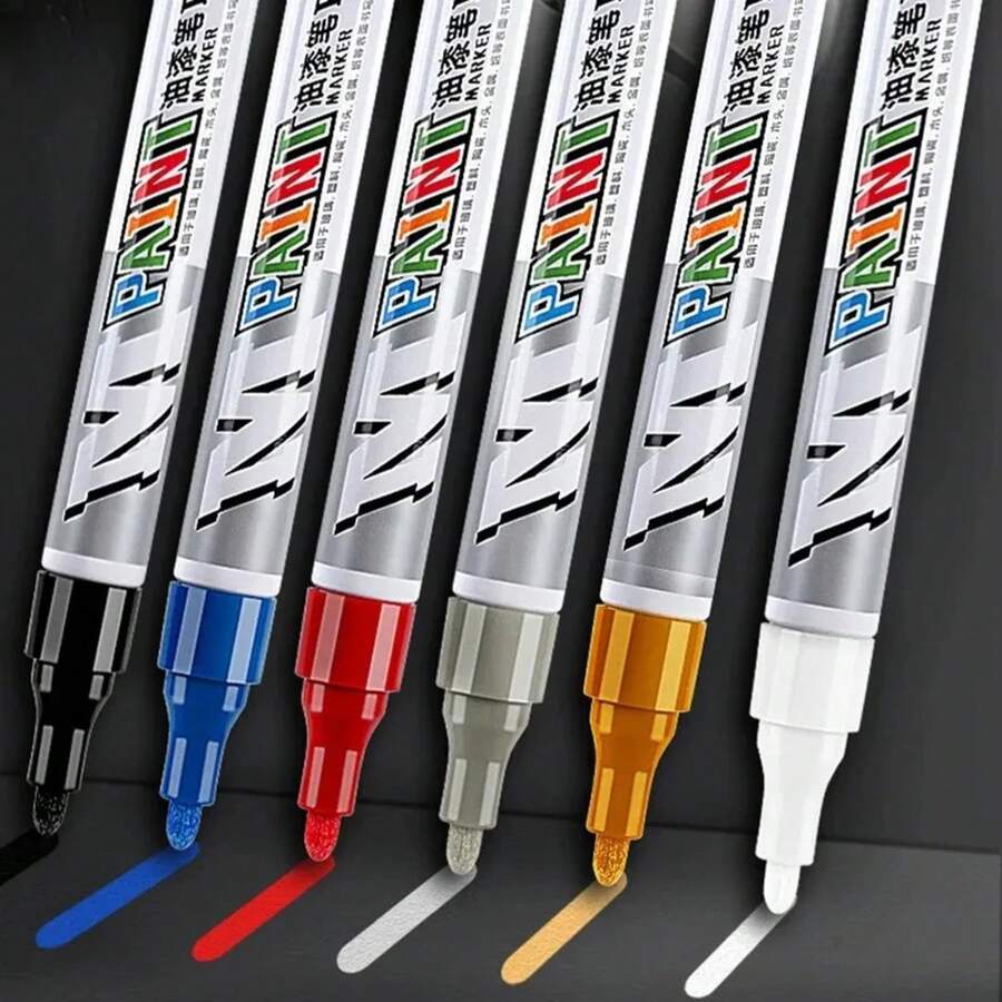 Rotulador de pintura impermeable para reparar arañazos en la pintura del coche, rotulador de pintura para el cuidado de la banda de rodadura del coche, automotriz, negro, blanco, rojo, plateado RYXO - Azul - Ver 1