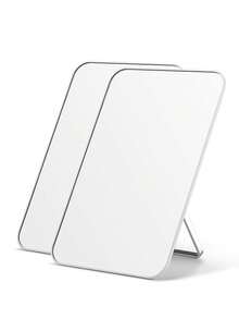 Portable Foldable Mirror 8x5 Inch, Multi-Position Stand & Hanging Hole, Compact Travel Essential White - Trắng-2 chiếc - Xem 1