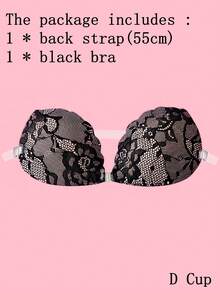 ideaCCSZ 1件/2件/3件装蕾丝隐形提拉胸贴，硅胶材质，前扣后绑带设计，可重复使用，适合比基尼和无肩带晚礼服 - 黑色 - 查看 15