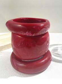 1 Peça Pulseira de Resina Vermelha Vintage, Bracelete Geométrico Minimalista de Moda Tie Dye Vermelho para Mulheres