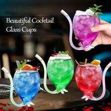 1 pezzo Bicchiere da vino da vampiro con cannuccia, decanter in vetro creativo adatto per vino, champagne, succhi, bar domestico, feste, club, articoli da vetro, regalo di Ognissanti