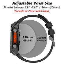 20 毫米 22 毫米 26 毫米快速贴合柔软硅胶表带兼容 Garmin Tactix 8 47/51 毫米/Fenix 8 47/51/43 毫米/Descent G2/Descent Mk3/Mk3i 43 毫米 51 毫米/Enduro 3/2/Fenix 7/7X/7S/6S/6/6X Pro/5S/5/5X Plus，适用于 Epix Pro 51MM 的运动硅胶表带，易于佩戴 - A - 查看 3