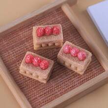 5件/10件迷你DIY模拟食物玩娃娃屋微型蛋糕装饰、树脂配件、面包卷、场景布置 - 彩色 - 查看 6